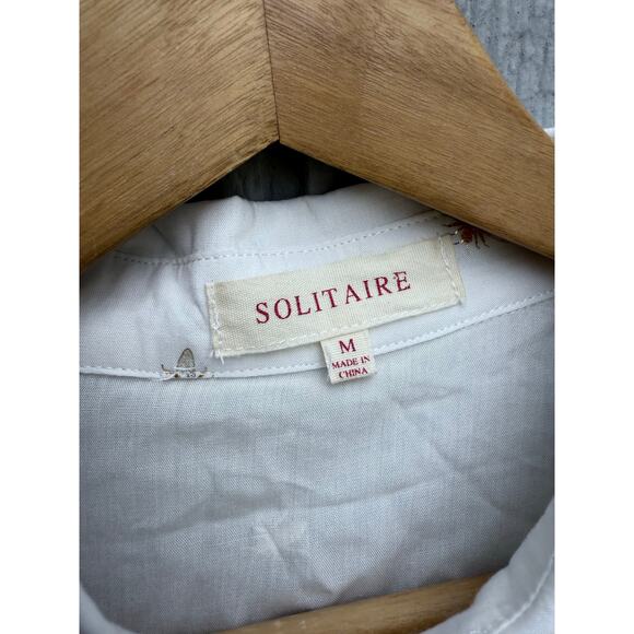 SOLITAIRE boho cream ivory gold metallic bee print inspo sleeveless tunic top - Picture 4 of 6